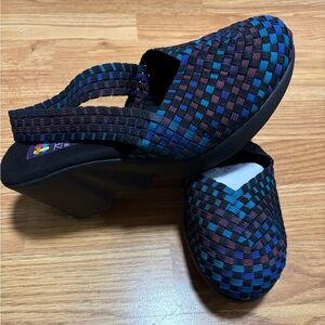 Zee Alexis Wedge Sandals Size 41 US 9.5 Woven Multi Color
